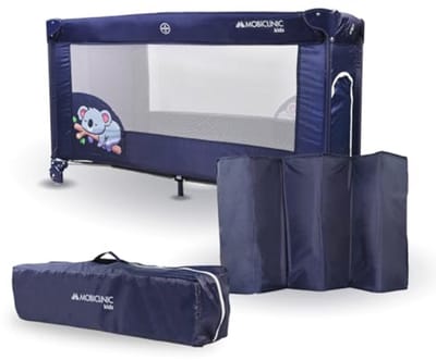 Reisbed voor Baby's - 2-in-1 Vouwbed met Draagtas, Afneembaar Matras, Ultra-Compact, Ademend Stof