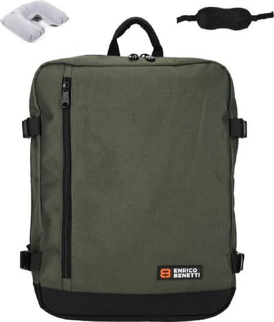 Handbagage Rugzak 40x25x20 - Past Onder Stoel – 15 Inch Laptopvak - Cabin Bag / Underseater - Olijf groen