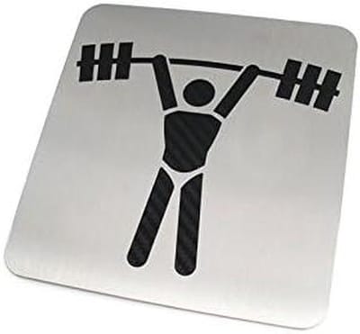 Naambord Fitnessruimte - Krachtruimte Teken - Sportuitleg - Echte Uitsnijding - 14 x 14.5 cm - Zilver