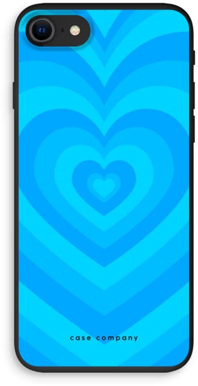 Case Company® - Hoesje geschikt voor iPhone 8 hoesje - Hart Blauw - Biologisch Afbreekbaar Telefoonhoesje - Bescherming alle Kanten en Schermrand