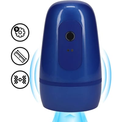 Pumped - Pulsar Druk en Zuig-en Vibratie Masturbator Pomp - Metalic Blauw
