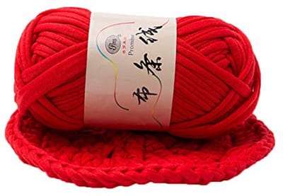 Handgebreide Draad Mand Deken Gevlochten DIY Gehaakte Doek Rood