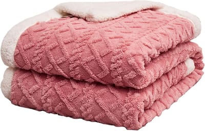 Extra Zachte Sherpa Plaid / Fleece Deken Roze 150x200 cm - Heerlijk Warm Bank & Beddengoed