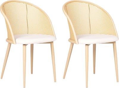 CORNELL - Eetkamerstoel set van 2 - Lichtbeige - Metaal