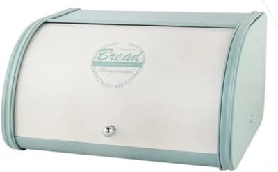 Broodtrommel Keuken - Brood Opslag - Brood Bakken - Handige Toegang - 31.5x25.5x17cm - Wit Groen