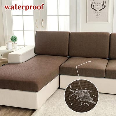 Waterdichte bankzitkussenhoes Jacquard elastische bankhoezen Luchtstoelhoezen Wasbaar Afneembare bankhoes Woonkamer Back Cushion Cover lichte koffiekleur