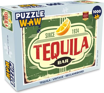 Puzzel Tequila - Vintage - Reclamebord - Legpuzzel - Puzzel 1000 stukjes volwassenen