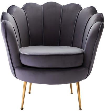 Vente-unique Fauteuil van fluweel DANDELION - Antraciet - van Pascal Morabito