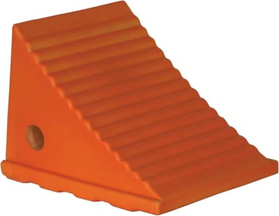 Wiel Chock - Parkeerblok - Voertuig Stabiliseren - Lichtgewicht Materiaal - 22 x 29 x 21 cm - Fluorescerend Oranje