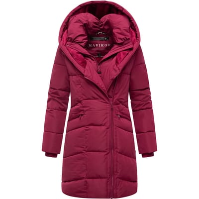 Marikoo dames gewatteerde mantel Virenaa met layer-look & fleecevoering