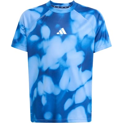 Adidas Training Allover Graphic T-shirt Met Korte Mouwen Blauw 5-6 Years Jongen