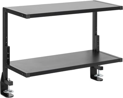 24" Bureau Organizer met Dubbele Planken voor Tafelaccessoires en Gaming Apparatuur