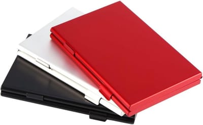 Geheugenkaarthouder - SD Kaarten - Reis Opslag - Aluminium Bescherming - 6 Kaarten - Rood