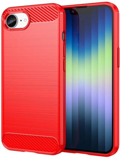 Mobiq Carbon Look Hoesje geschikt voor iPhone 16e (2025) - Flexibele TPU Case