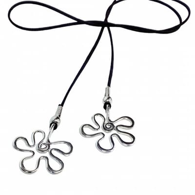 Ketting-Bloem verstelbaar suede - Charme Bijoux