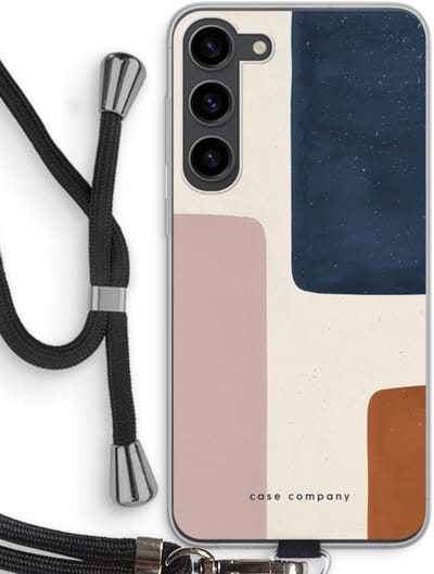 Case Company® - Hoesje met koord geschikt voor Samsung Galaxy S23 Plus hoesje met Koord - Geo #5 - Telefoonhoesje met Zwart Koord - Bescherming aan alle Kanten en Over de Schermrand