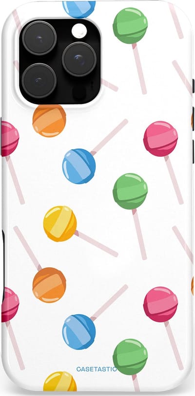 Casetastic hoesje geschikt voor Apple iPhone 16 Pro Max - MagSafe - Dubbellaagse bescherming - Lollybom - Fashion Case - Wit