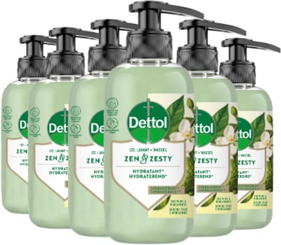 Dettol Handzeep – Antibacterieel – Zen & Zesty – Groene Thee & Bergamot – 300 ml x6