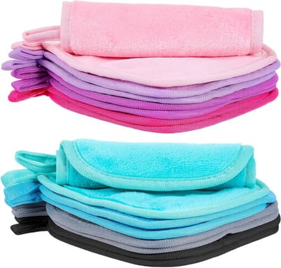 Herbruikbare Make-up Doekjes Set van 16 Stuks, Zacht en Huidvriendelijk, Geschikt voor Alle Huidtypes, Wasbaar en Duurzaam in 8 Kleuren