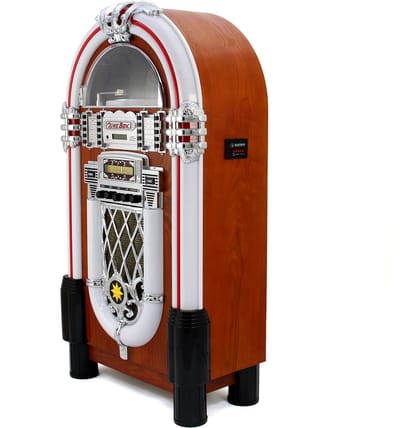 Retro jukebox met verlichting - zwart - 105 cm - 7-kleuren led