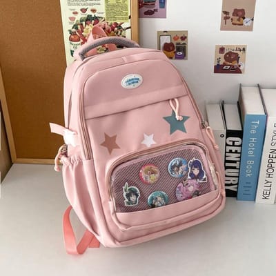 Schooltas Japans Transparant Ins Hoge Waarde Studenten Schouder Grote Capaciteit Rugzak Pijnlijke Rugzak Schoudertas Wilde Getijde. .