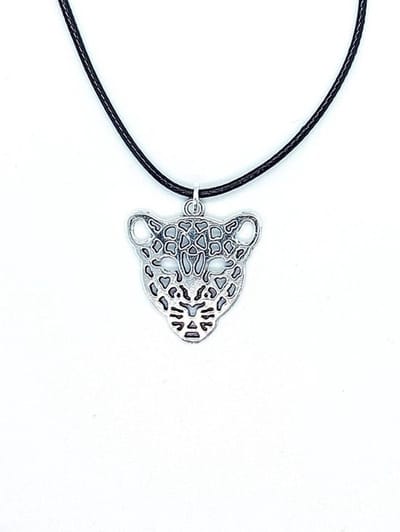 Ketting Jongens- Ketting Tijger- Ketting Panter- Zwart- Zilver- Leer- Kind- LiLaLove