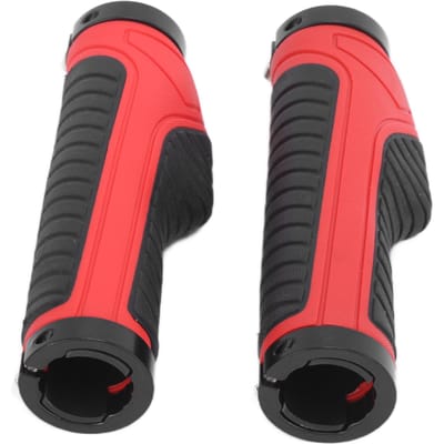 Poignées de Vélo Ergonomiques Antidérapantes à Verrouillage Confortables Professionnelles pour VTT(Noir rouge ) red