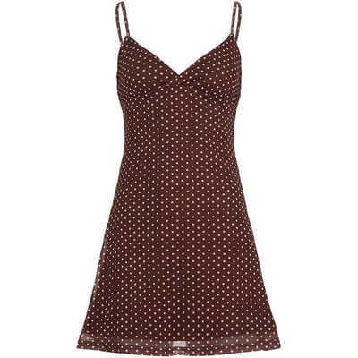 Robe débardeur pour femme Robe charmante à nouer dans le dos Robe taille haute coupe évasée Respirante Pour Sortie Week-end Courses Quotidiennes Réunion Avec brown