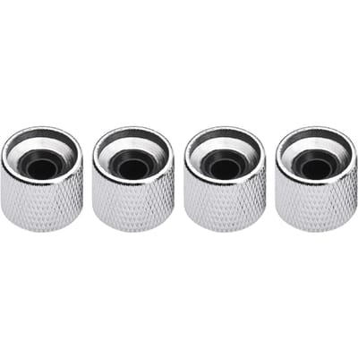4 stuks Metalen Volume Toon Control Knop Koepel Knop Set met Binnenzeskant Sleutel voor Elektrische Gitaar Bas zilver