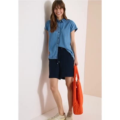 Straight Legs shorts van mousseline