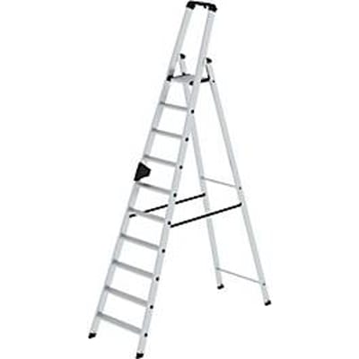 Munk vouwladder - aluminium - enkelzijdige toegang - geribbelde treden - tot 150 kg - nivello  ladderschoenen - 10 treden