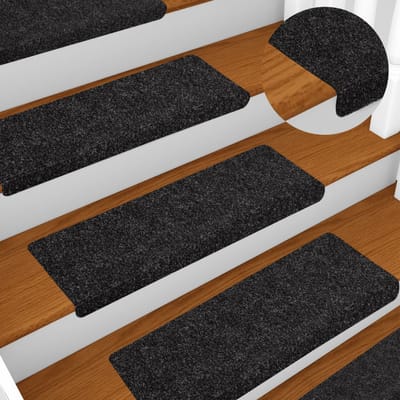 vidaXL - Trapmatten - Zelfklevend - 10 - stuks - 65x21x4 - cm - Zwart - Rechthoekige - Rand