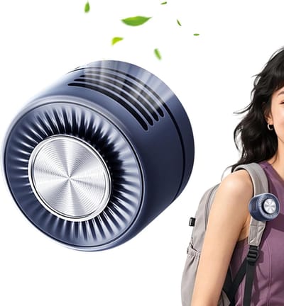 Clip On Ventilator - Mini Ventilator - Portable Fan - 360° Verstelbare Luchtstroom - Draadloos En Bladloos - Tailleventilator - Geschikt Voor Buiten, Op Reis En Op Kantoor - blauw