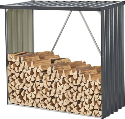Stalen brandhout rek houtopslag 156x80x152 cm antraciet