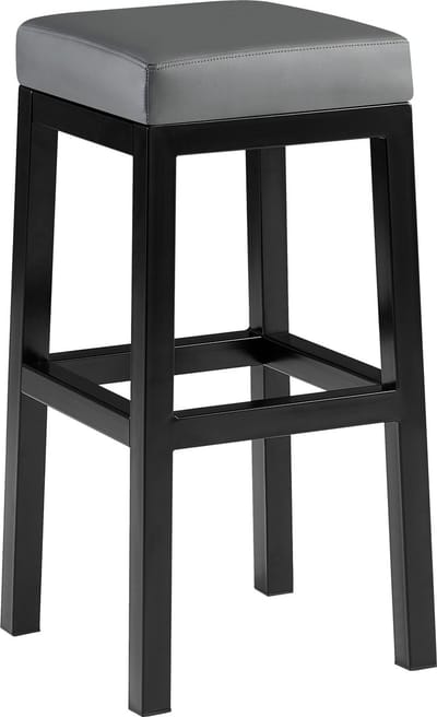 CLP Taylor Barkruk - zwart metalen frame - Zithoogte 78 cm - kunstleer - grijs/zwart