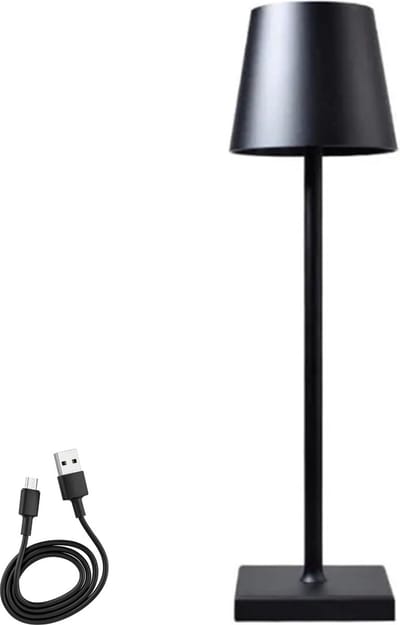 Prestara Tafellamp Oplaadbaar (Tafel Lampje) – Dimbaar – Zwart – Perfect voor Slaapkamer & Nachtkastje