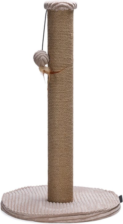 Designed by Lotte Krabpaal Ribbed - Incl speeltje - Ribbed stof/jute - Roze - 41x41x70 cm