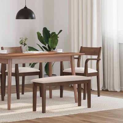 vidaXL - Bank - 90 - cm - massief - hout - rubber - bruin