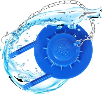 Universele Toilet Flapper Vervanging 2 Inch Blauw Siliconen Met RVS Ketting