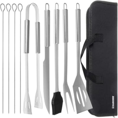 Kaminer 9-delige Barbecuegereedschapsset - Essentieel voor Elke Grillmeester
