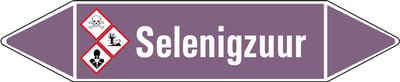 Selenigzuur leidingmarkering op vel - basen 126 x 26 mm - 5 per vel