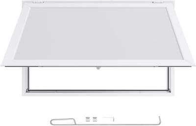 Concessievenster 135 x 84 cm, aluminium frame serviceluk voor foodtruck, verstelbaar serviceluk met luifeldeur en sleephaak, ontworpen om regenwater te weerstaan voor concessietrailer