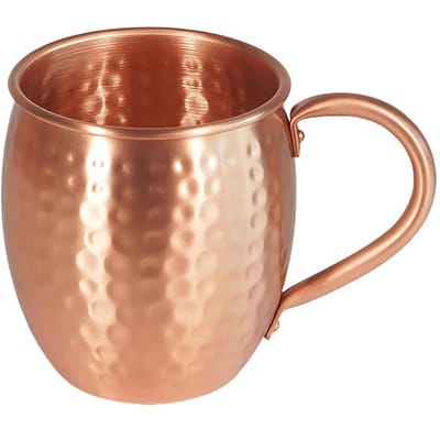 500ml 100% Koperen Bekers Puur Massief Moscow Mule PUUR Koperen Bekers Vormgegeven 17oz Cocktailbekers Bier Melk Beker Drinkgerei 500ml brown