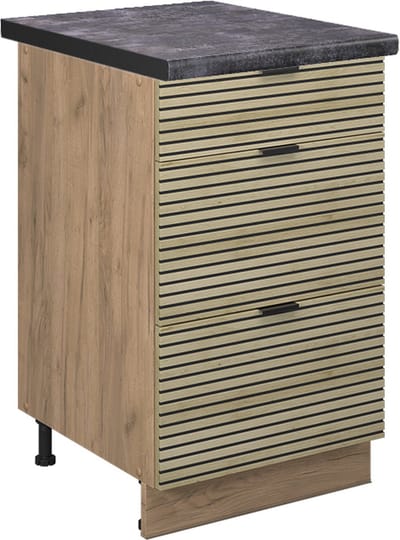 Vicco Fame-Line Keukenonderkast – 50 cm, WB Antraciet Eiken paneel