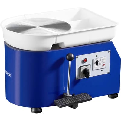 Draaischijf, 350W, 11 inch Klei Wiel Vormmachine, 60-300 RPM Instelbare Snelheid met Handvat en Pedaalbediening, ABS Afneembare Schaal, Accessoireset