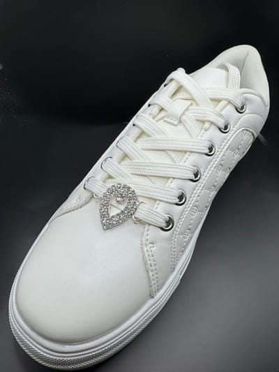 Beste Veters- Schoenen accessoire-Kristallen Hartdruppel-Glamour sneaker tag-luxe sneaker charm-Zilver-Diamand