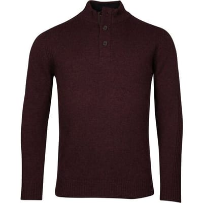 Baileys Trui Half Zip And Buttons Subtle Rib Details Aubergine / male