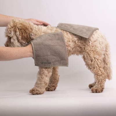 Handdoek hond - 100% katoen met handvakken - Hondenhanddoek - Pet towel - Sneldrogende handdoek - Droogdoek hond - Honden deken - Badhanddoeken - 80x20 cm