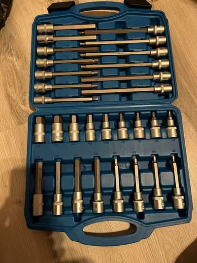 Venzor - 30‑Stuks - Inbus Doppenset – Drukbit & Mouwset – 1/4” | 3/8” | 1/2” – Professionele Socket & Bit Combo Kit – Inclusief Opbergkoffer