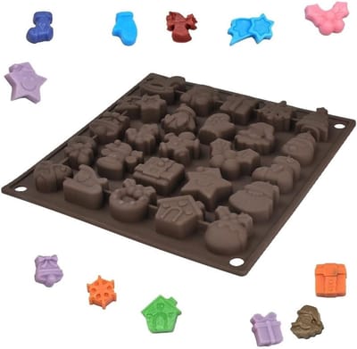 Siliconen Chocolade Mallen voor Kerstmis - 25 Cavity Santa Claus - Nonstick 3D Mallen voor Snoep, Taart en Pudding DIY